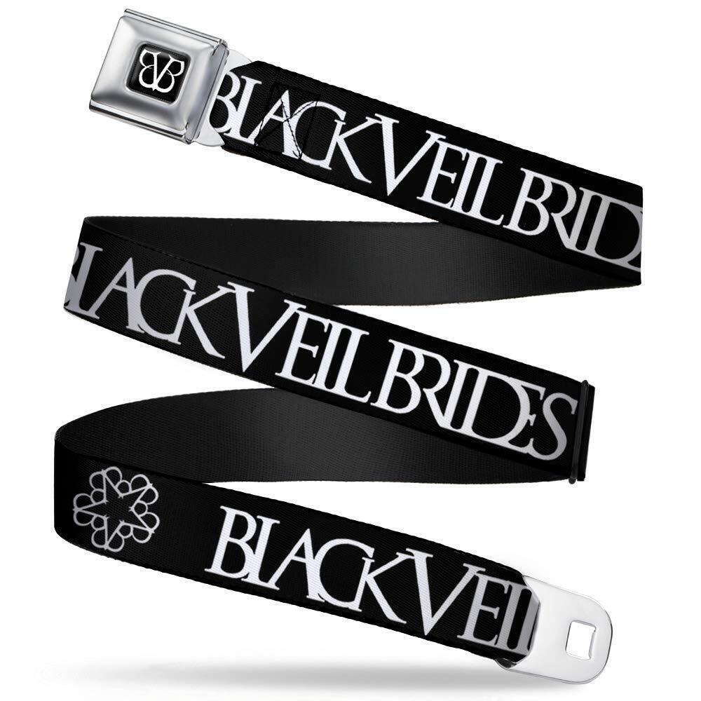 8395 Belt Seatbelt Buckle Black Veil Brides Assasin Star Logo Black White